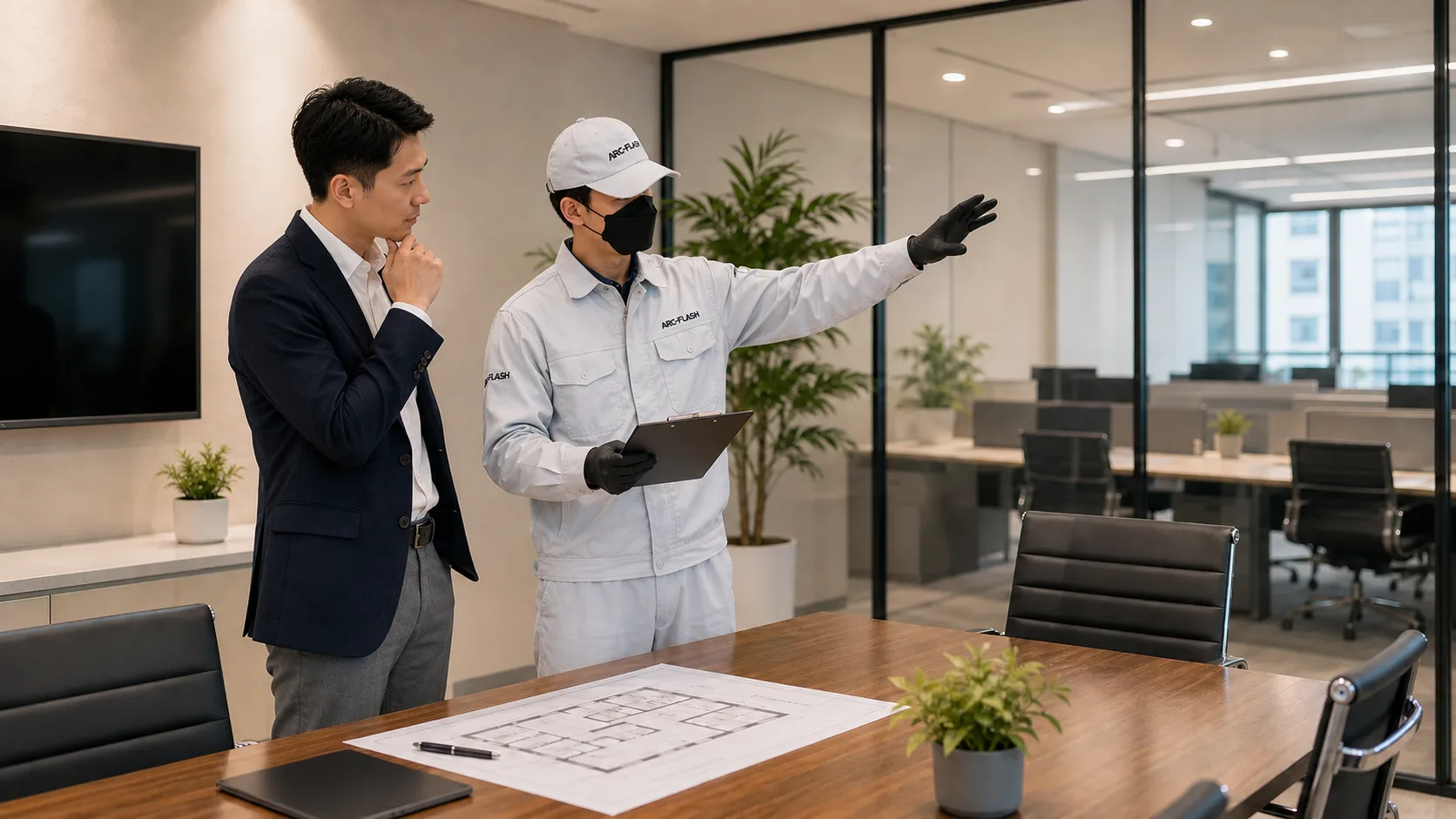 專員到場說明商空施工重點